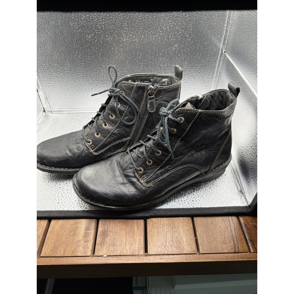 Clarks Bendables Nikki North Ankle Combat Bootie Black Lace Up Comfort Size 9